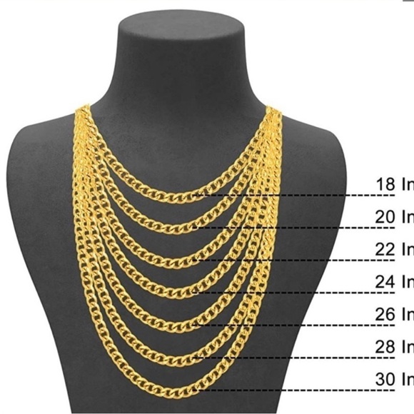 14k Gold Cuban chain necklace 
24”Pendant Optional - Picture 1 of 4